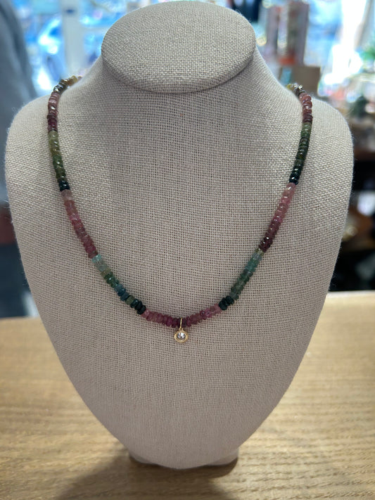 Tourmaline Diamond Necklace