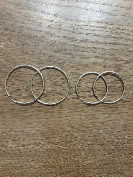 14K Gold Large Eternity Hoop Earings