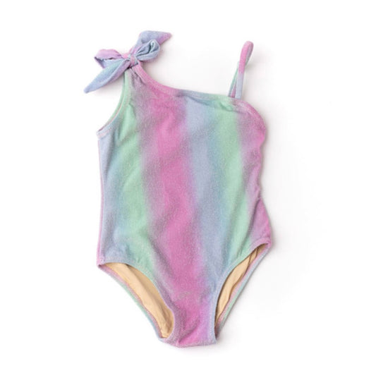 Shimmer Bunny One Shoulder Swimsuit - Ocean Ombre