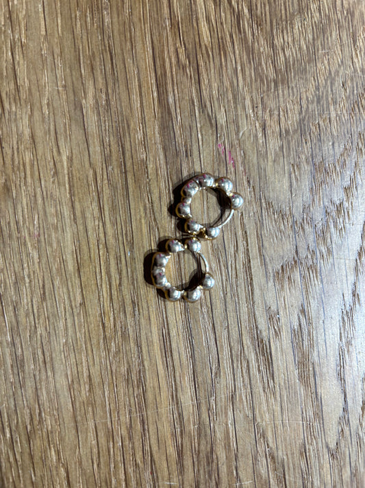 14K Gold Bead Hoops
