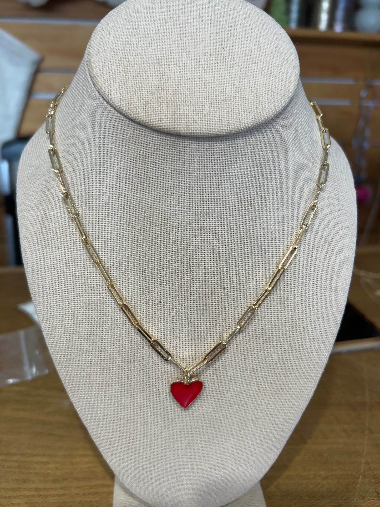 Link Necklace with Heart