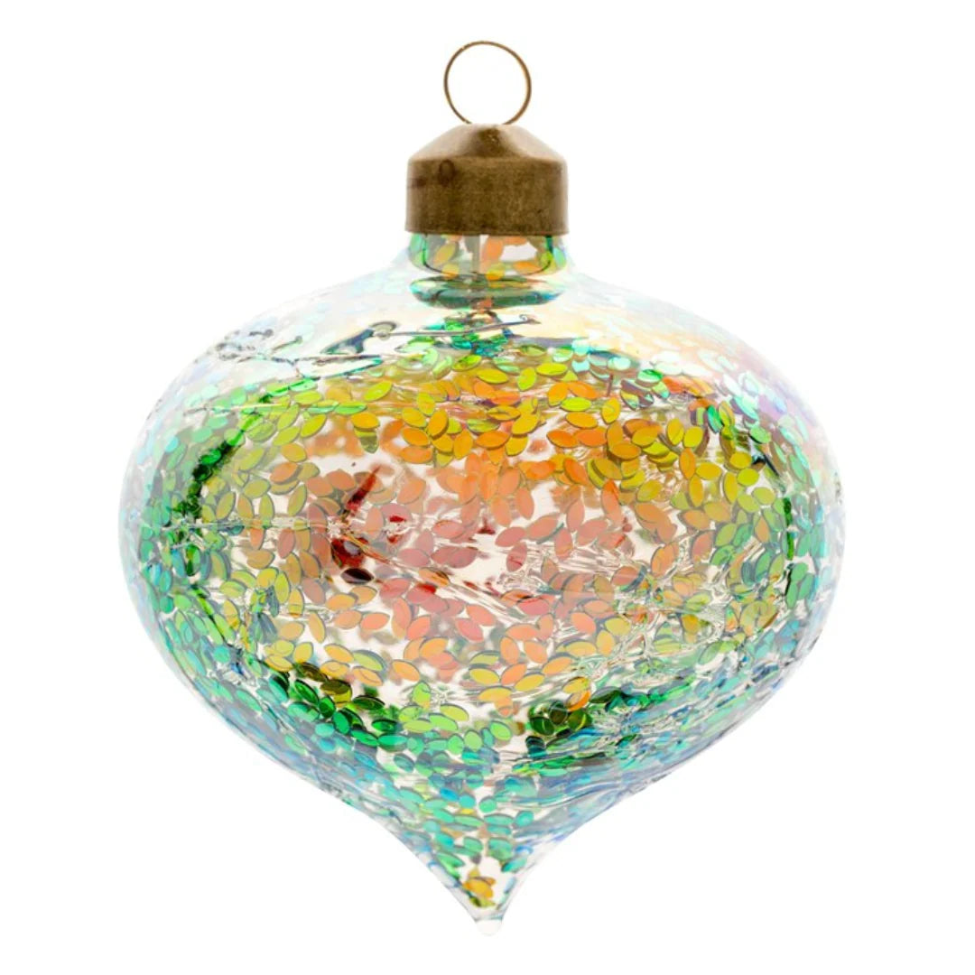 Iridescent Crackle Glass Ornaments