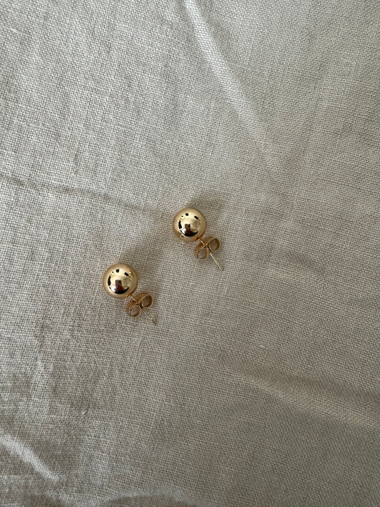 Gold Fill Large Polished Ball Earrings