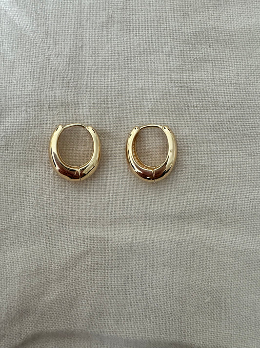 Gold Fill Thick Oval Hoops