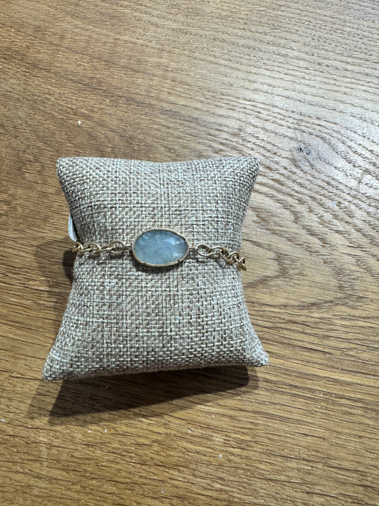 Aquamarine Bezel Bracelet