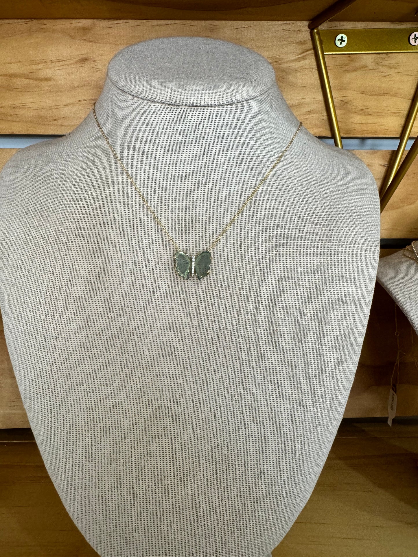 Tourmaline Blue Butterfly 14K Necklace