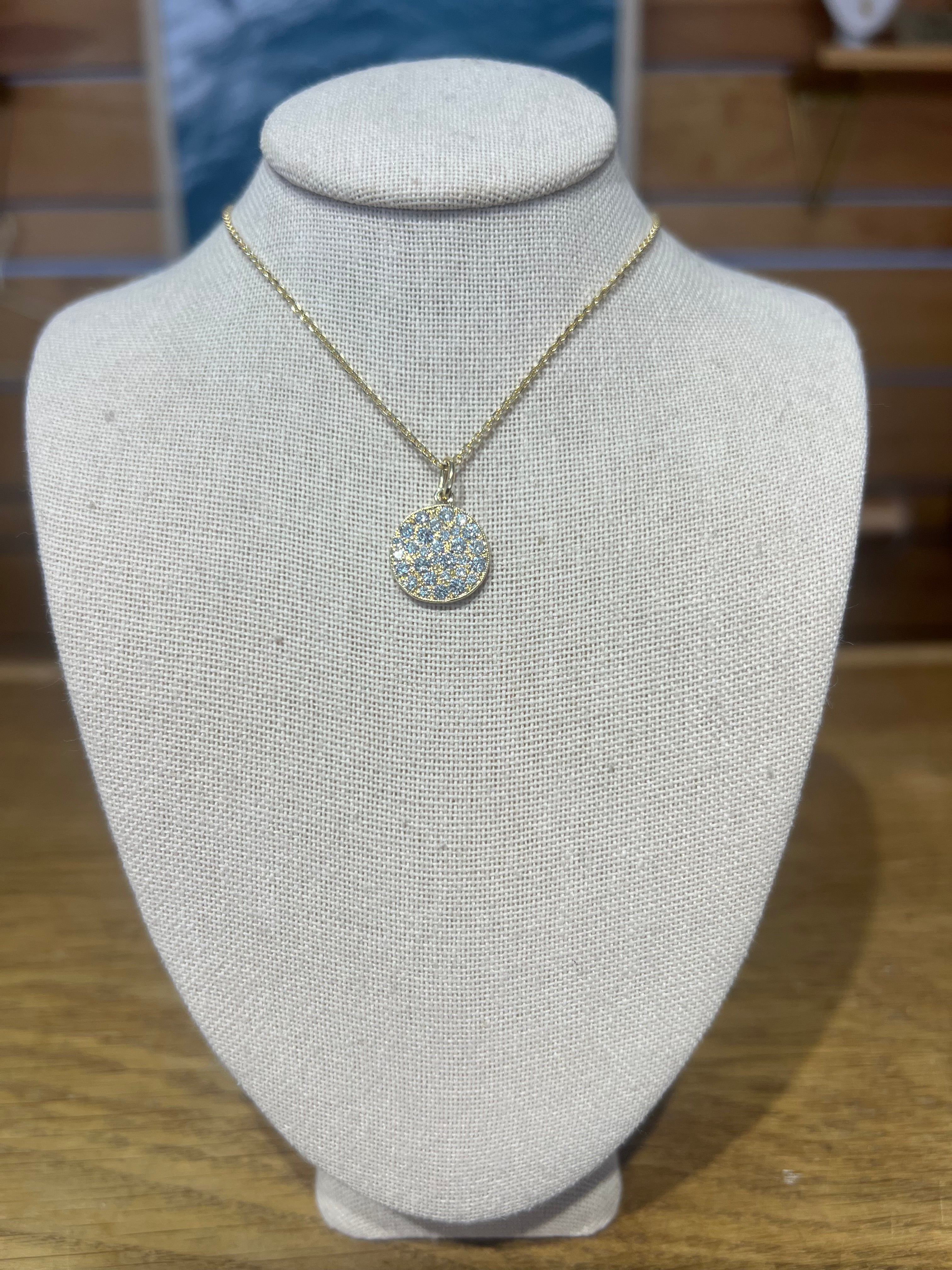 14K Gold Disc Necklace