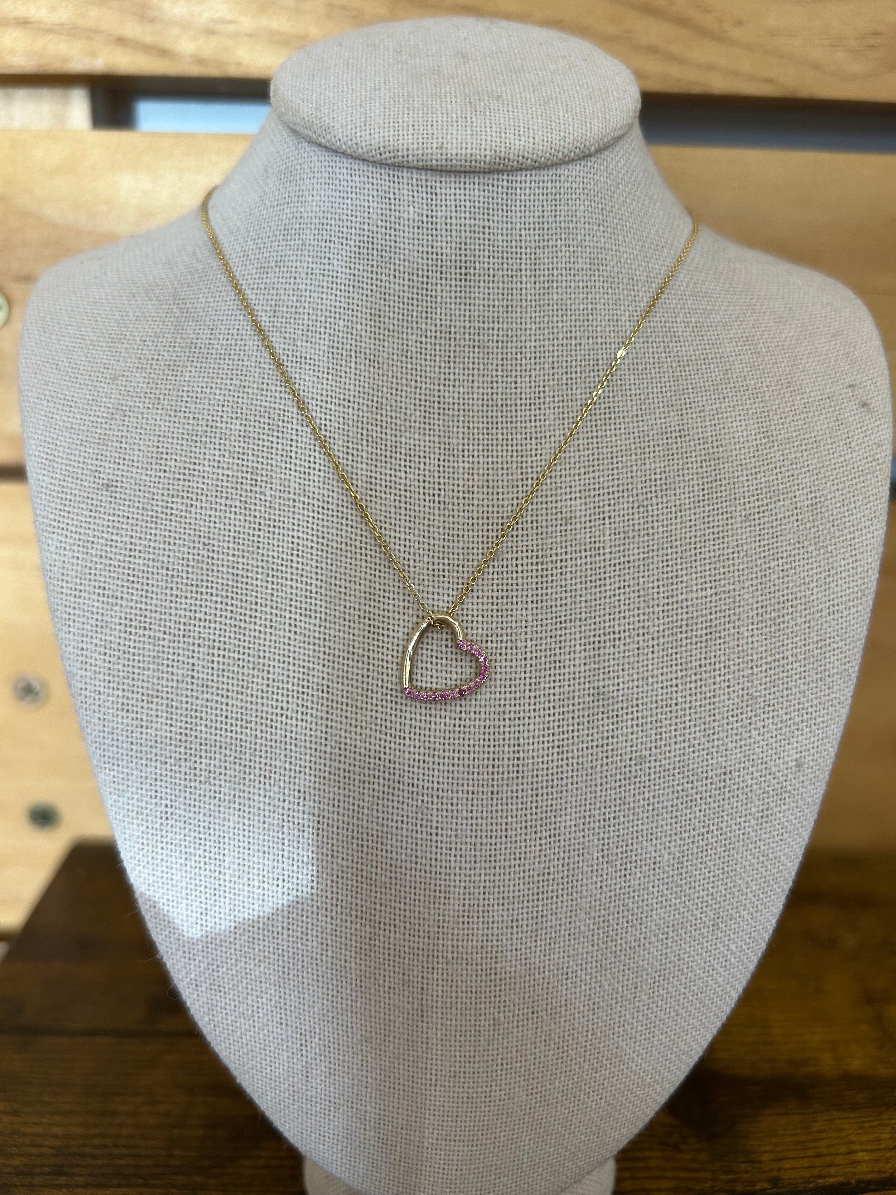 Heart Necklace with Sapphire Details