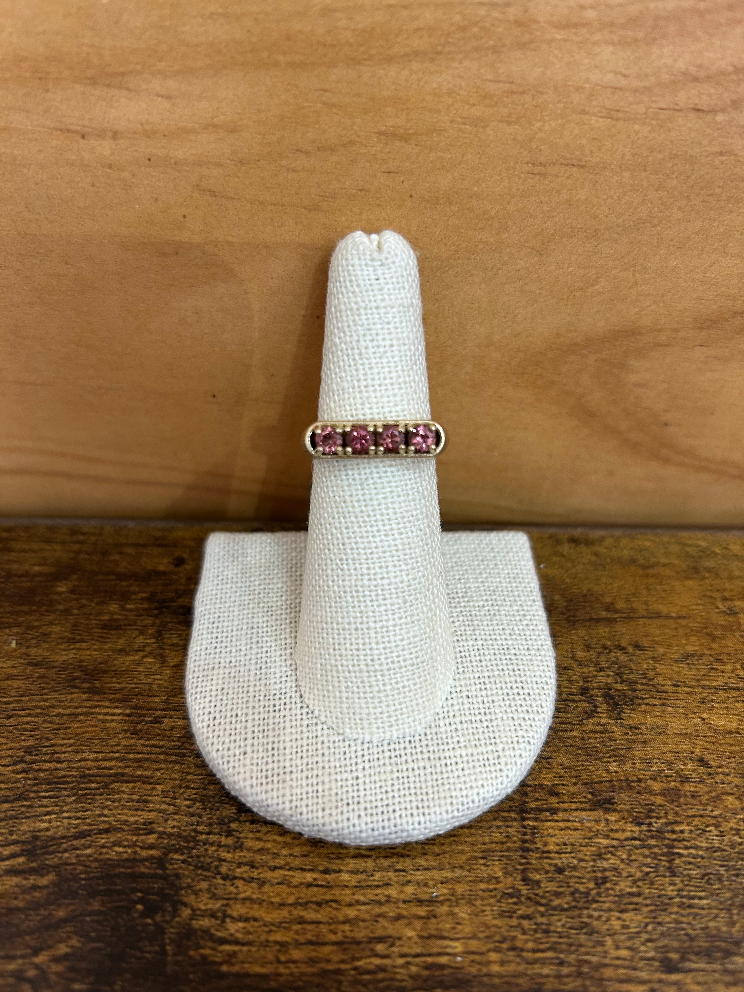 10K Yellow Gold with Rose Tourmaline Ring