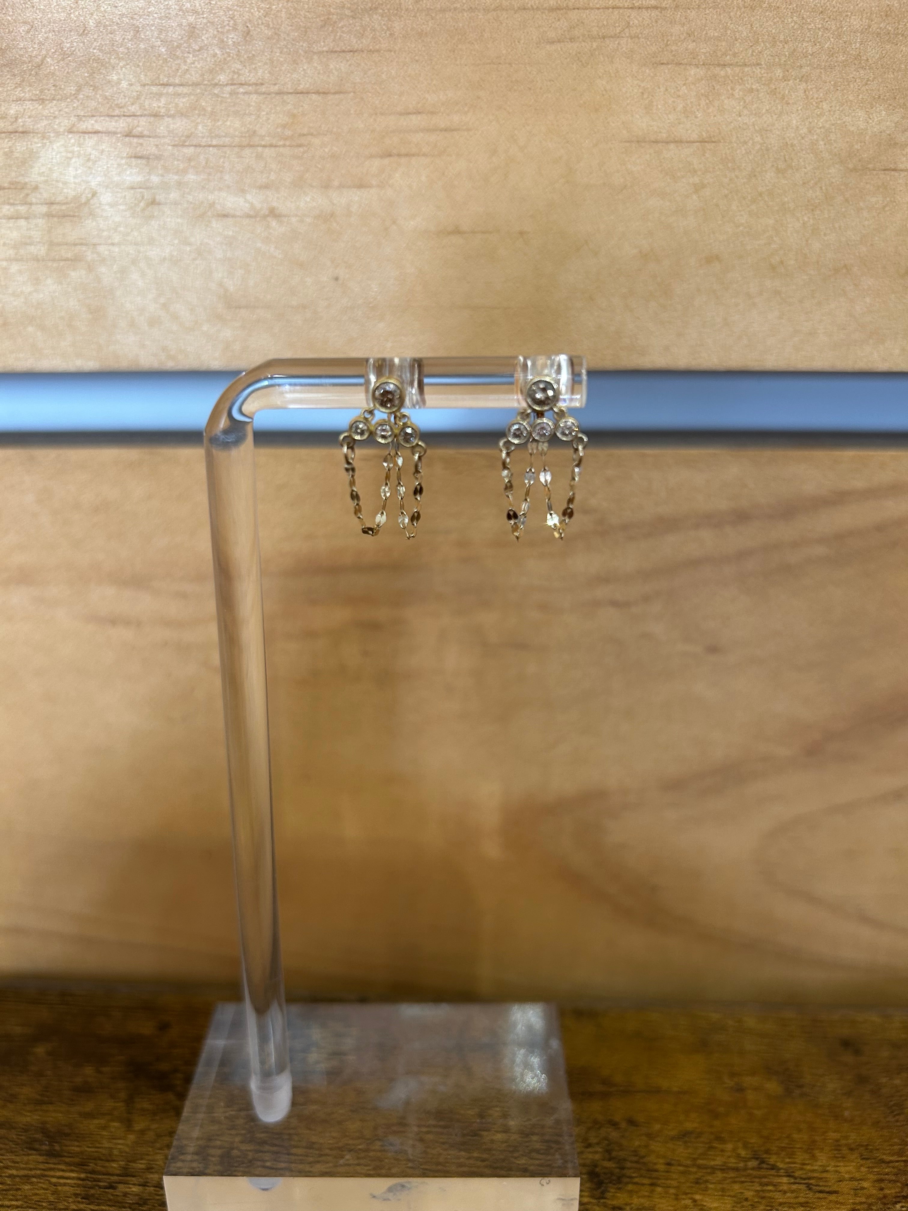 14K Champagne Diamond Earrings