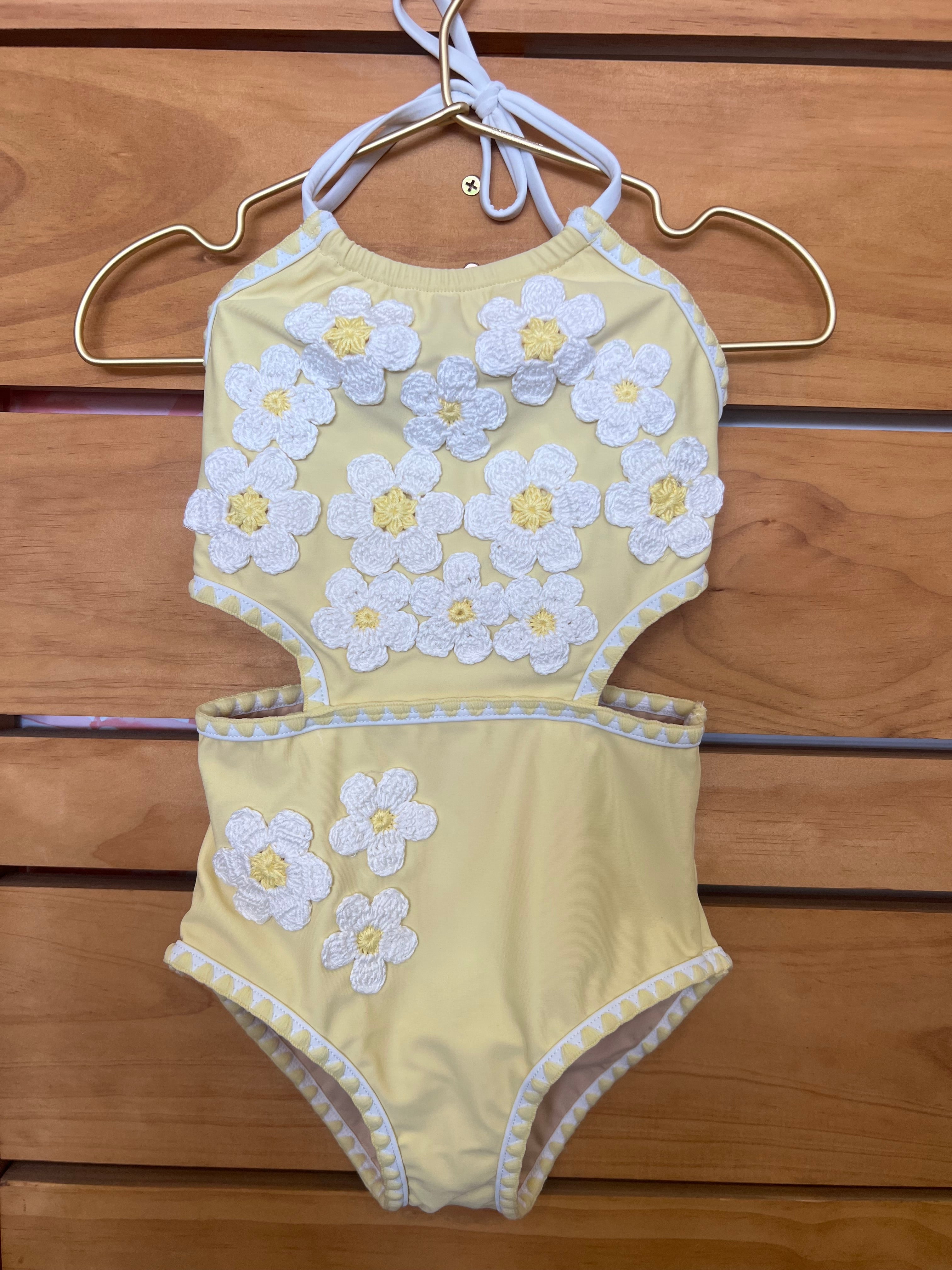 Crochet Girls Halter One Piece Swimsuit