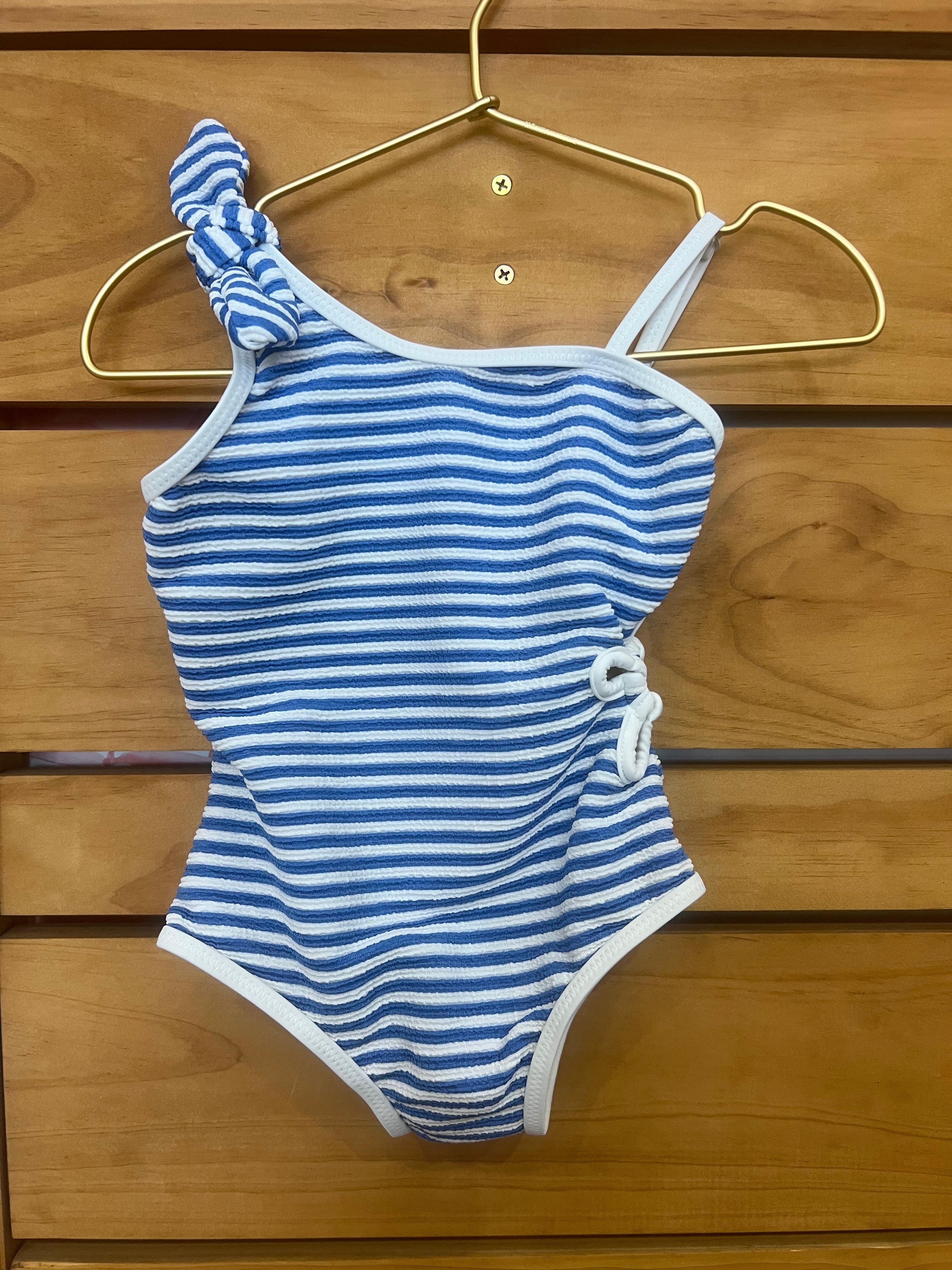 Ribbed Daisy Cutout One Piece Swimsuit