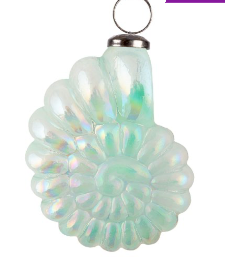 Nautilus Shell Glass Ornament