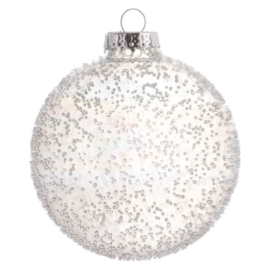 Icy Snow Glass Ball Ornament