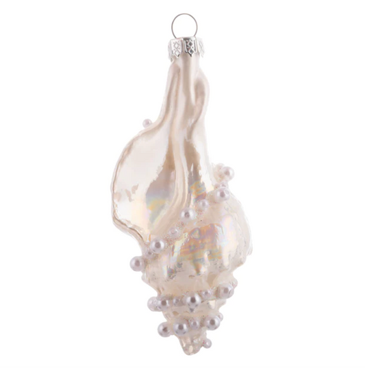 Pearl Bead Tulip Shell Glass Ornament