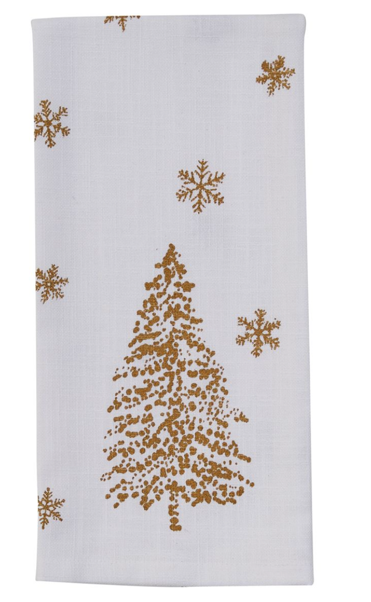 Golden Christmas Dishtowel