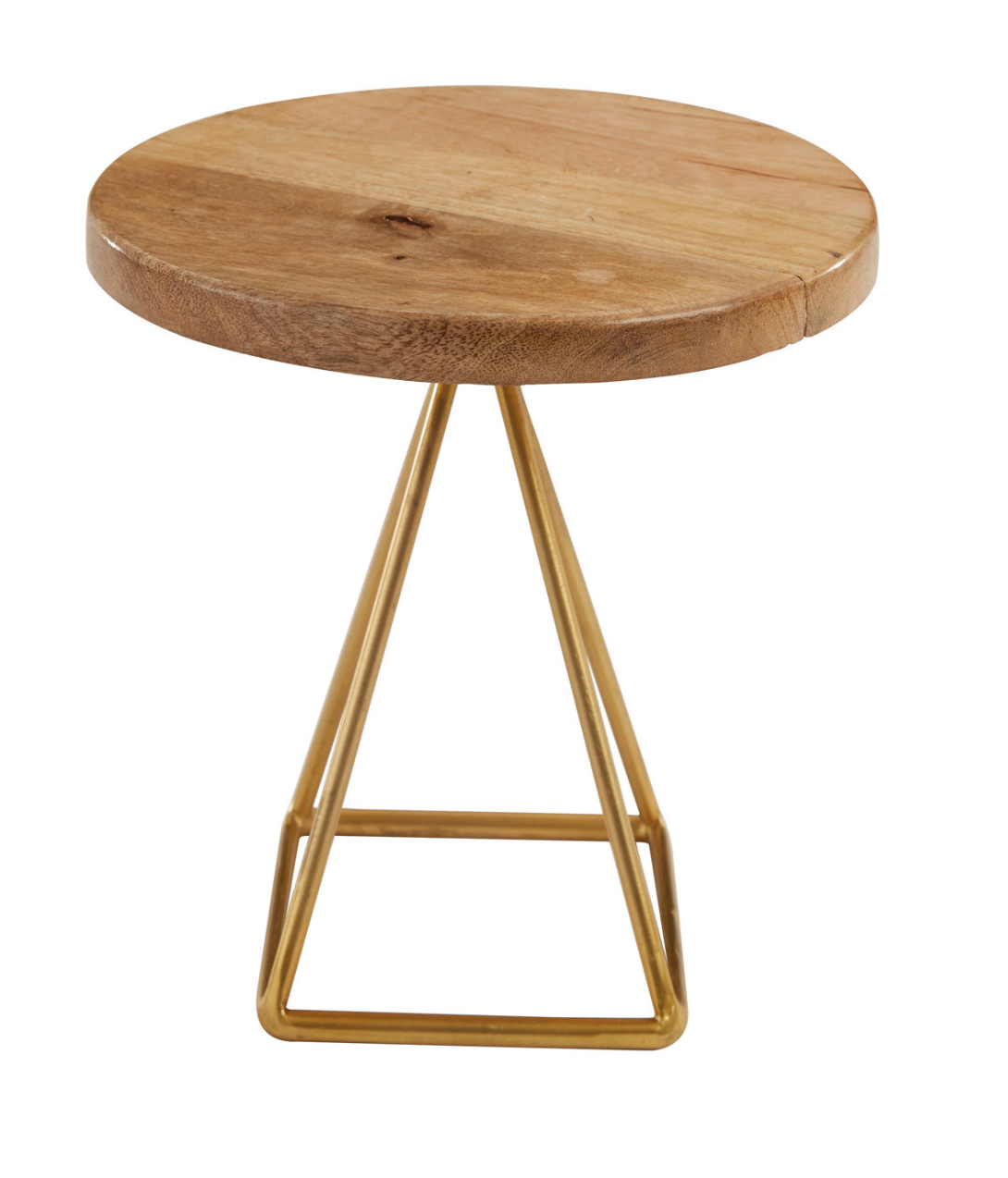 Wood + Gold Triangle Serving Stand