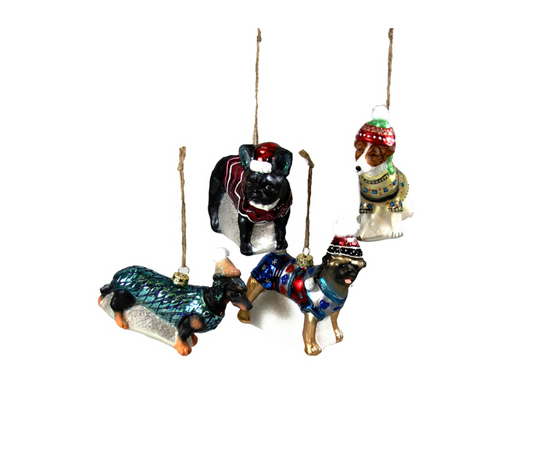 Bundled Up Dogs Ornaments