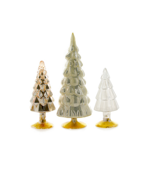 Neutral Hue Glass Holiday Trees