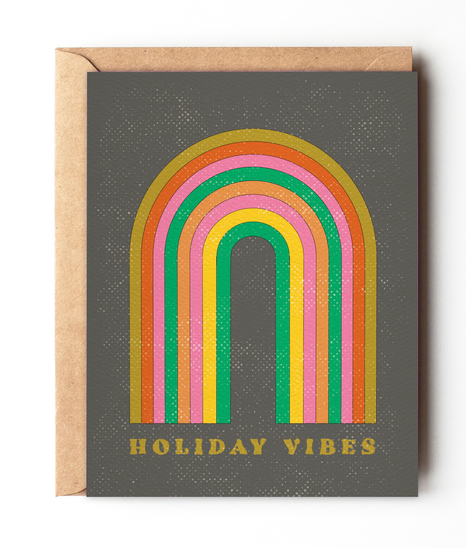 Holiday Vibes - Rainbow Christmas card