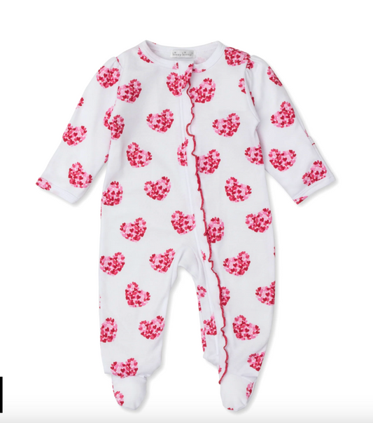 Kissy Kissy Heart Footie with Zipper