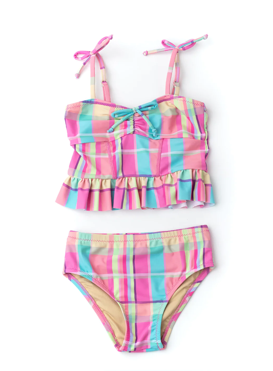 Peplum Bikini in Summer Plaid