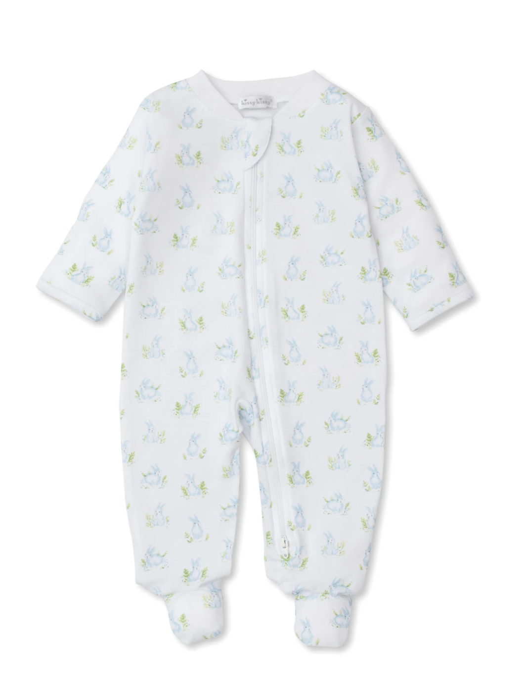 Cottontail Hollows Blue Footie with Zip