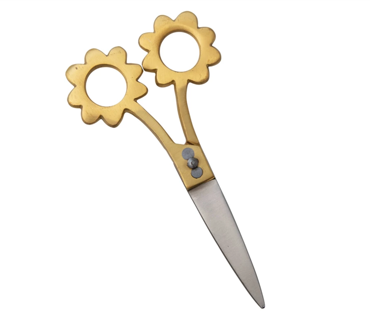 Brass Scissors with Flower Handles