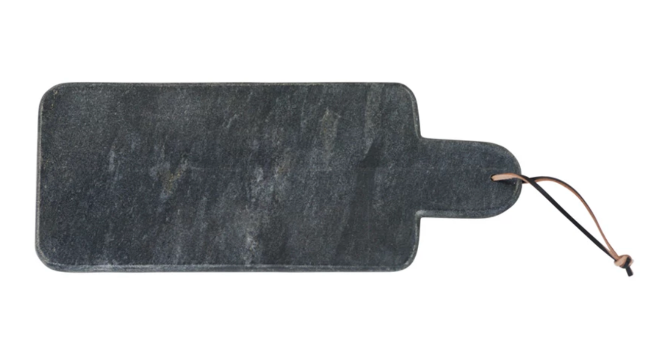Black Marble Cutting Board with Handle