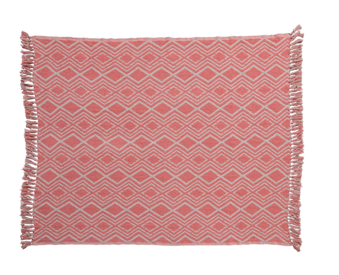 Woven Throw with Geometric Pattern