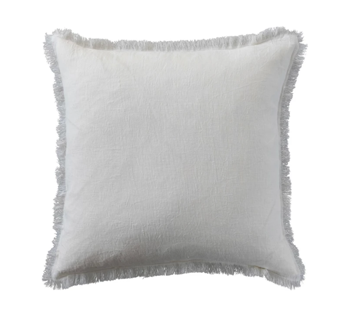 20" Square Stonewashed Linen Pillow