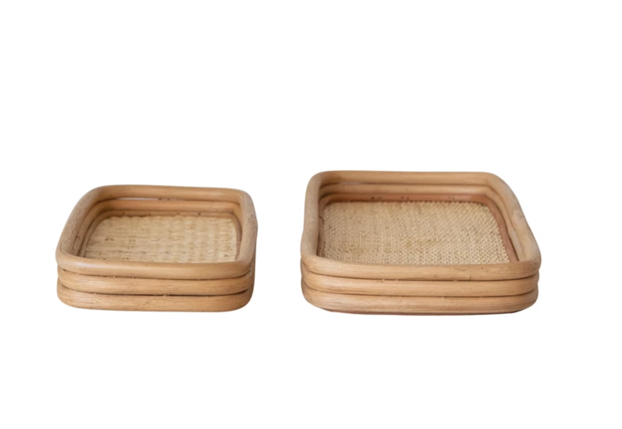 Hand-Woven Rattan Trays