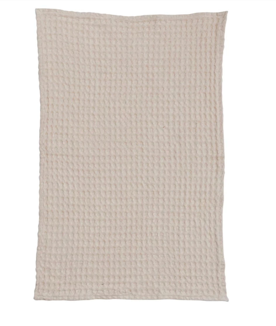 Stonewashed Cotton Waffle Weave Tea Towel