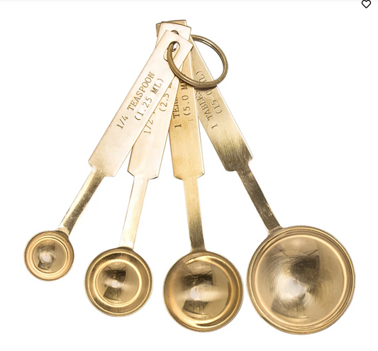 Stainless Steel Measuring Spoons with Gold