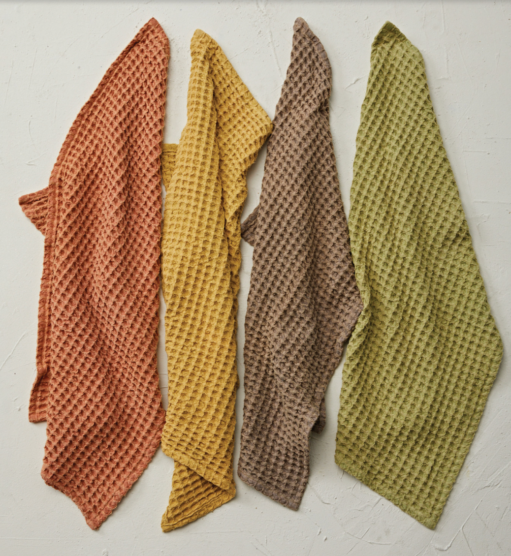 Fall Stonewashed Waffle Weave Tea Towels