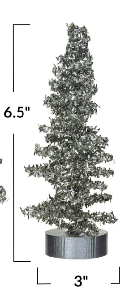 Tinsel Trees with Silver Glitter