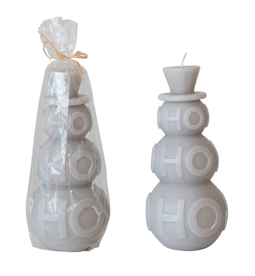 Unscented Snowman Pillar Candle