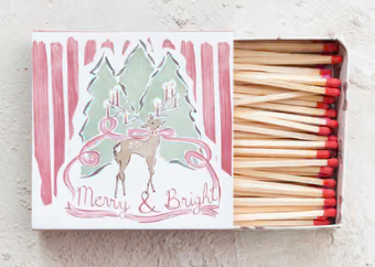 Safety Matches with Holiday-Themed Traditional Matchbox