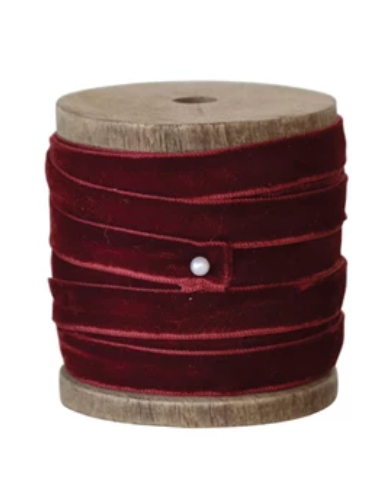 10-Yard Velvet Holiday Ribbon Spools