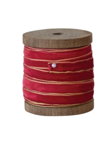 10-Yard Velvet Holiday Ribbon Spools