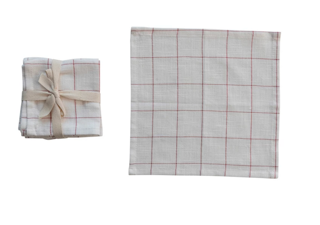 Square Cotton Holiday-Themed Cocktail Napkins
