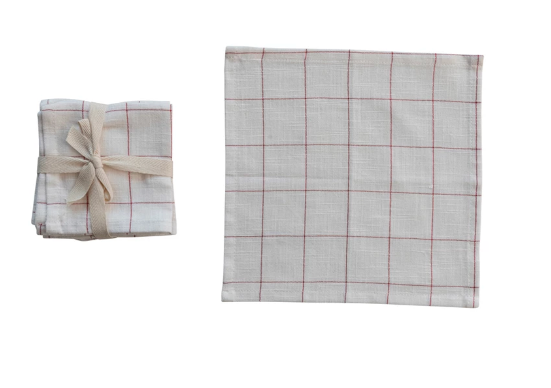 Square Cotton Holiday-Themed Cocktail Napkins