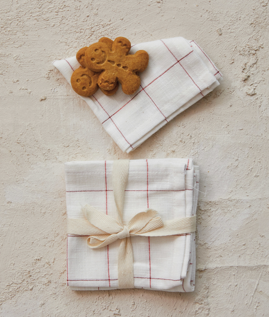 Square Cotton Holiday-Themed Cocktail Napkins