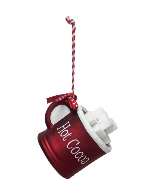 Glass Hot Cocoa Mug Ornament