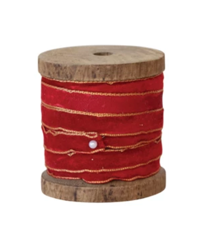 10-Yard Velvet Holiday Ribbon Spools