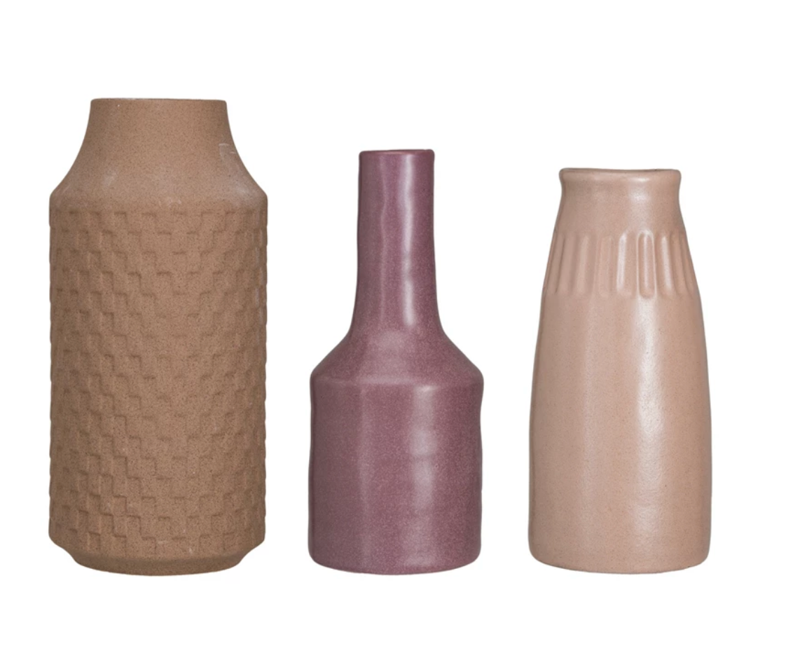 Stoneware Vases with Reactive Glaze