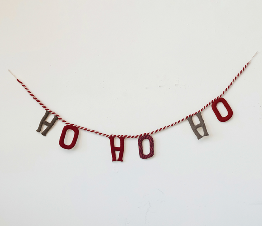 "Ho Ho Ho" Wood Felt Garland