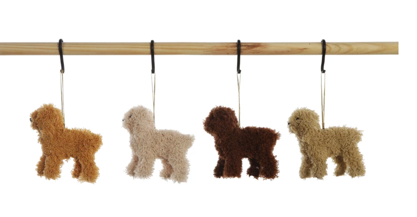 Furry Poodle Ornaments