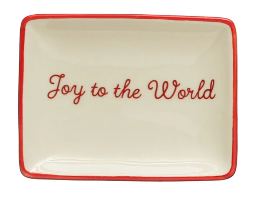 Stoneware Dish with Holiday Sayings