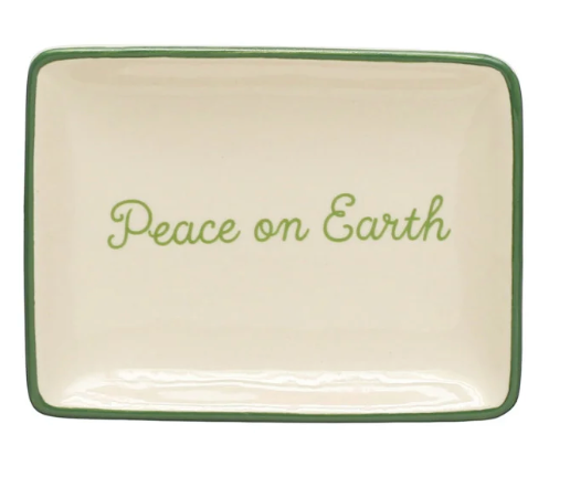 Stoneware Dish with Holiday Sayings